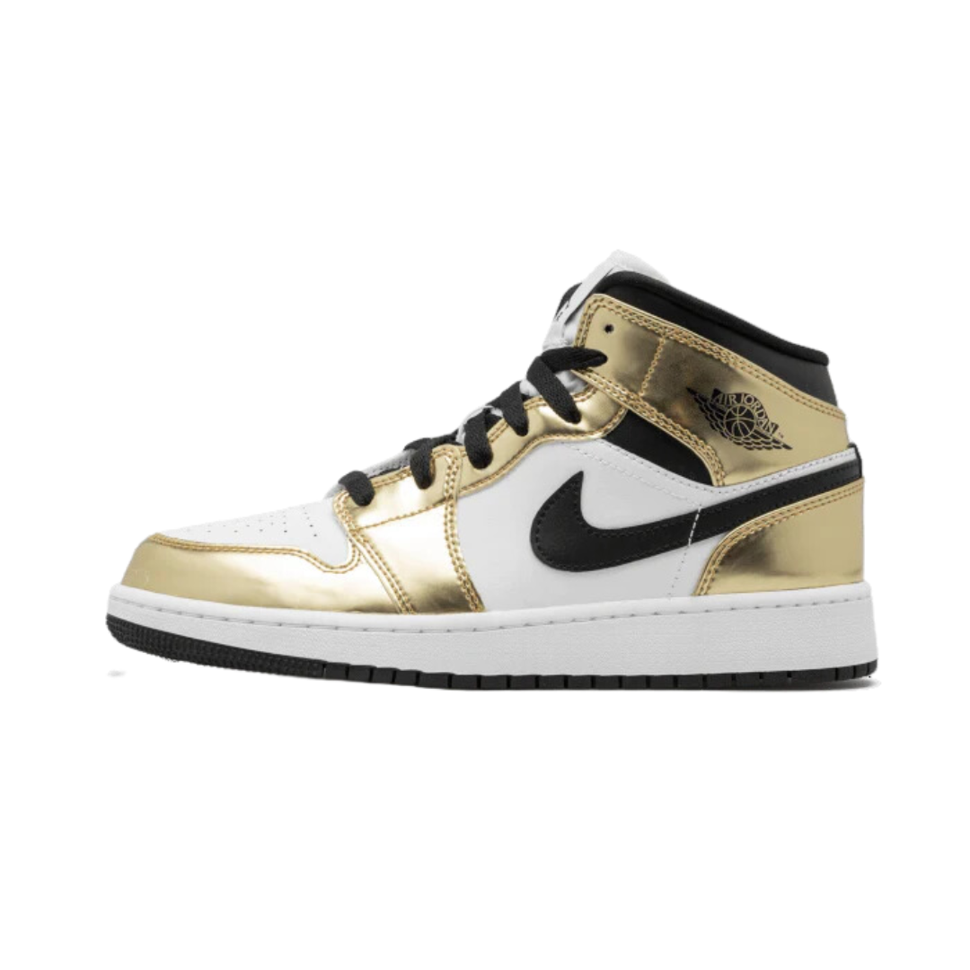 Air Jordan 1 Mid White Metallic Gold