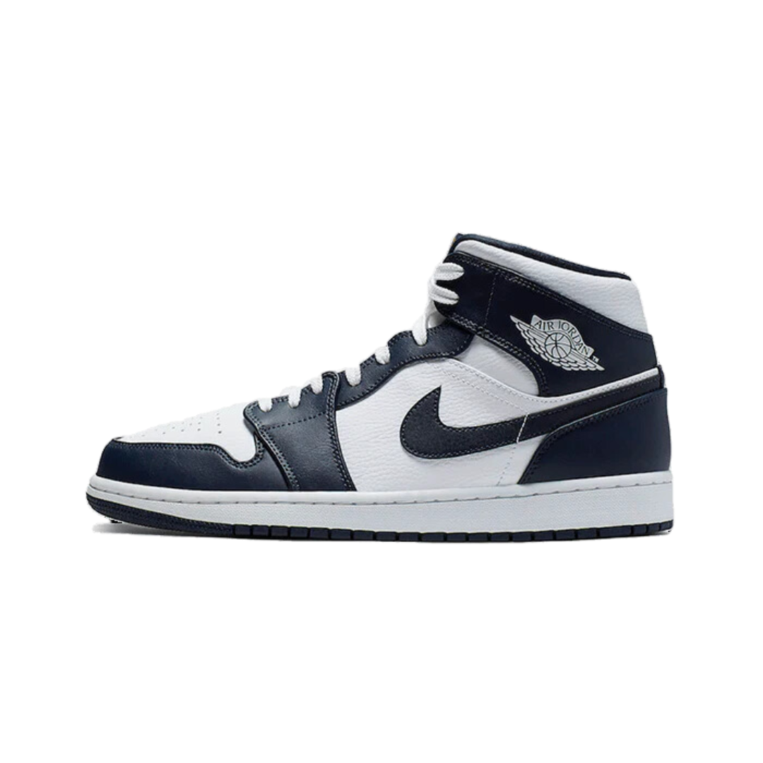 Air Jordan 1 Mid White Metallic Gold Obsidian