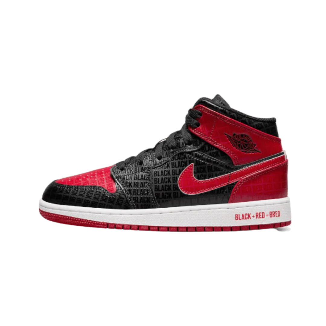 Air Jordan 1 Mid Bred Text