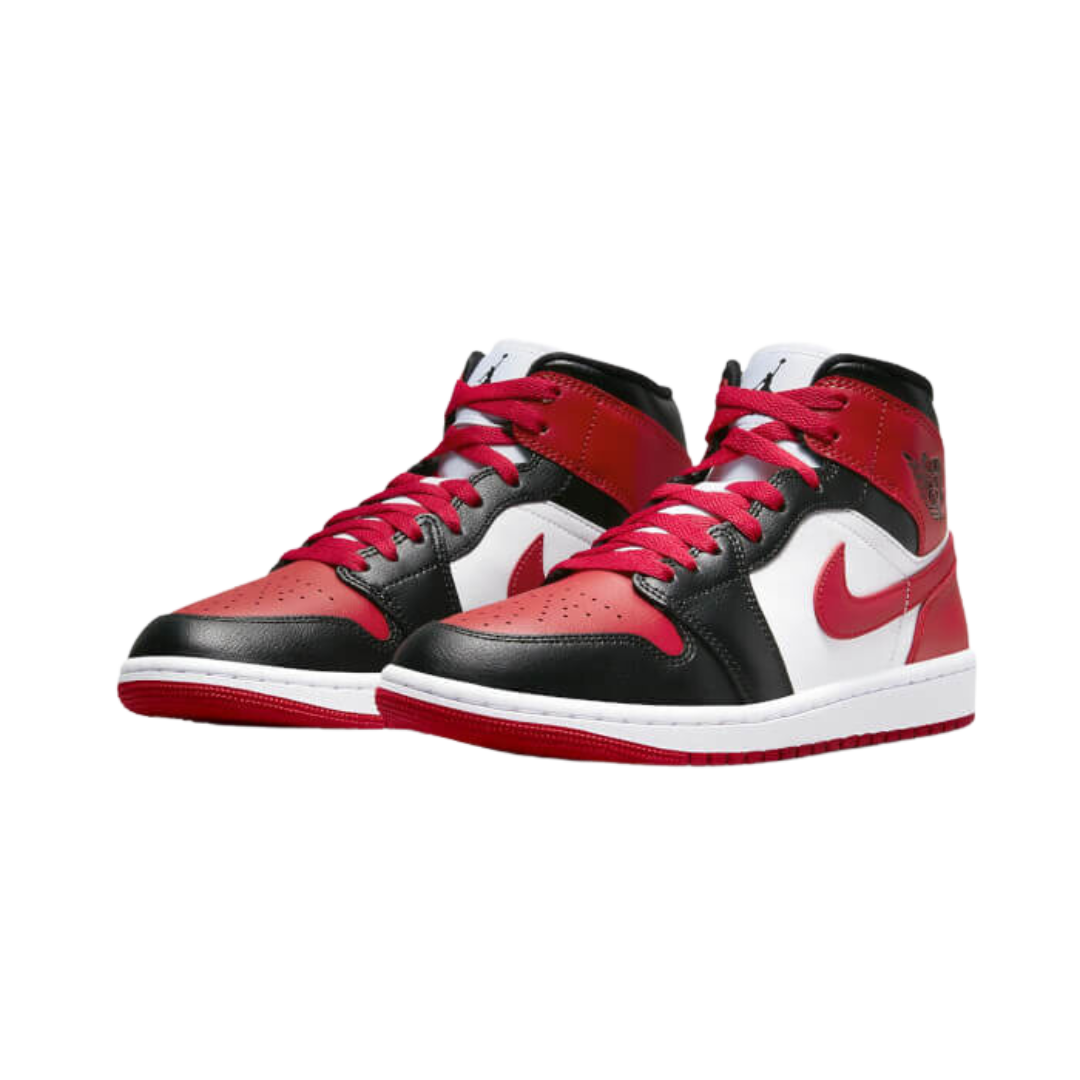 Air Jordan 1 Mid White Bred Toe