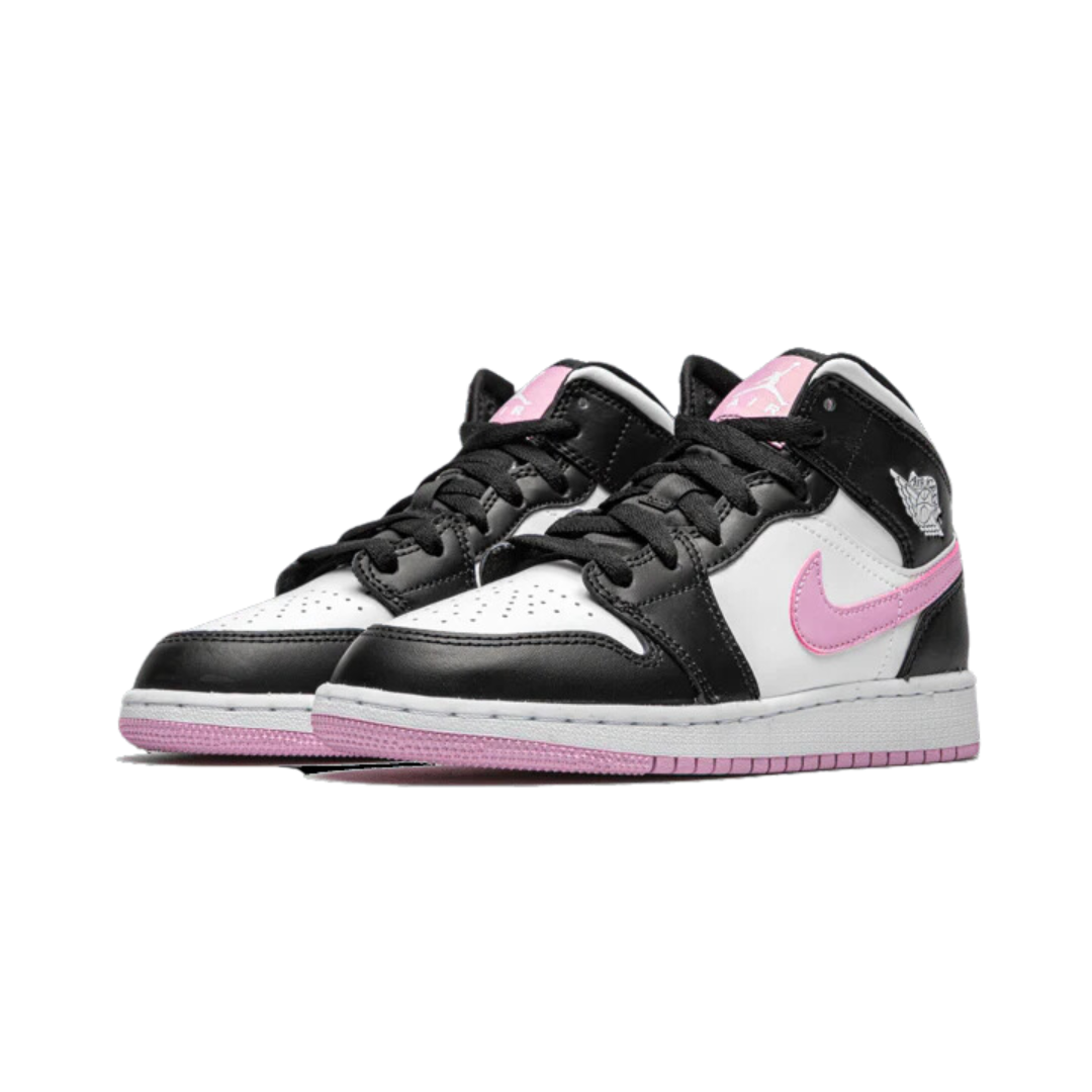 Air Jordan 1 Mid White Black Light Arctic Pink