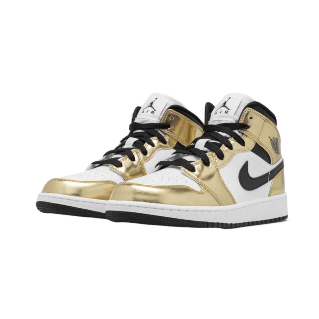 Air Jordan 1 Mid White Metallic Gold