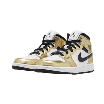 Air Jordan 1 Mid White Metallic Gold