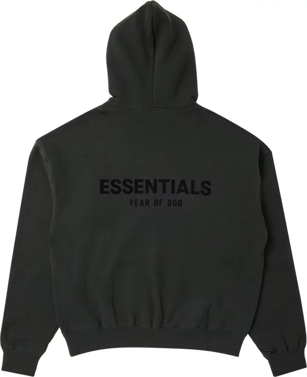 Fear of God Essentials Pullover Chest Logo Hoodie Stretch Limo/Black FW22